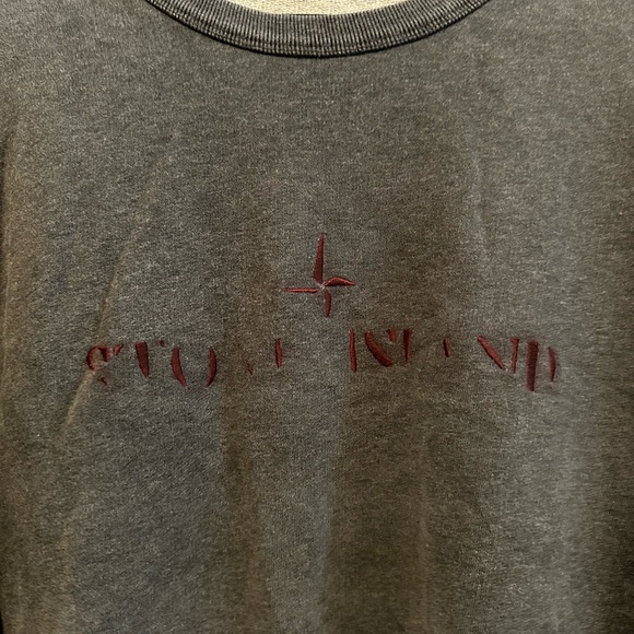Stone Island Embroidered Logo Sweatshirt Men’s Pullover Size Large Grey - Picture 2 of 11